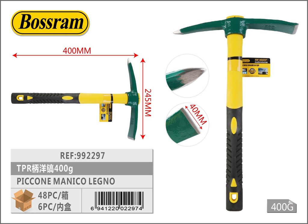 Picachón con mango TPR 400g para jardinería