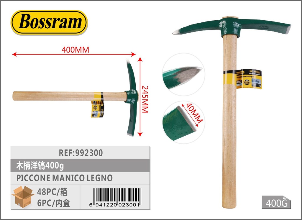 Picachón con mango de madera 400g para jardinería