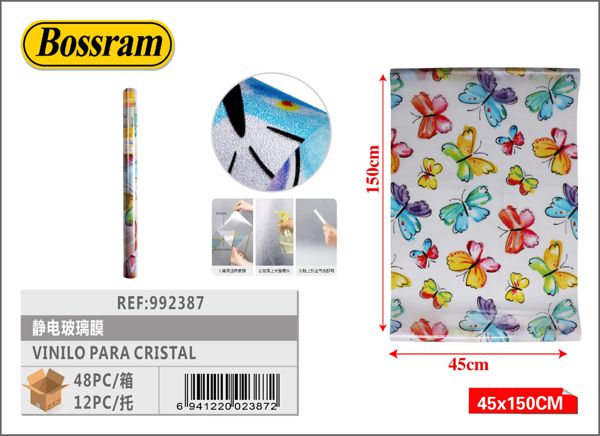 Vinilo para cristal estático 45cm x 1.5m para ventanas