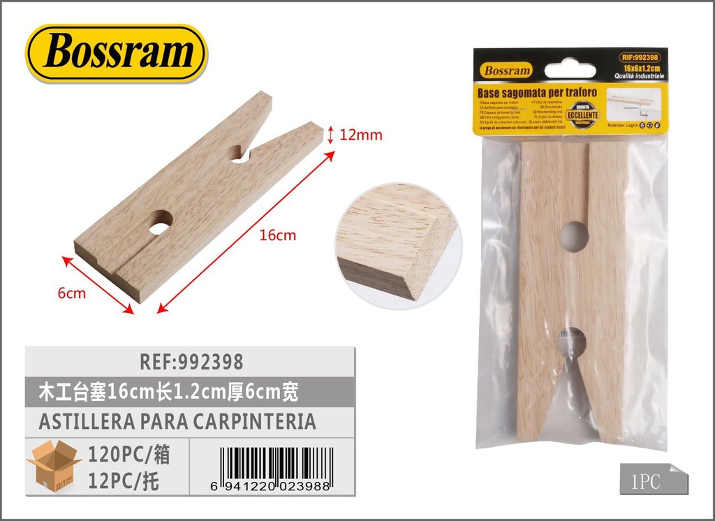 Astillera para carpintería 13x6x1.2cm para madera