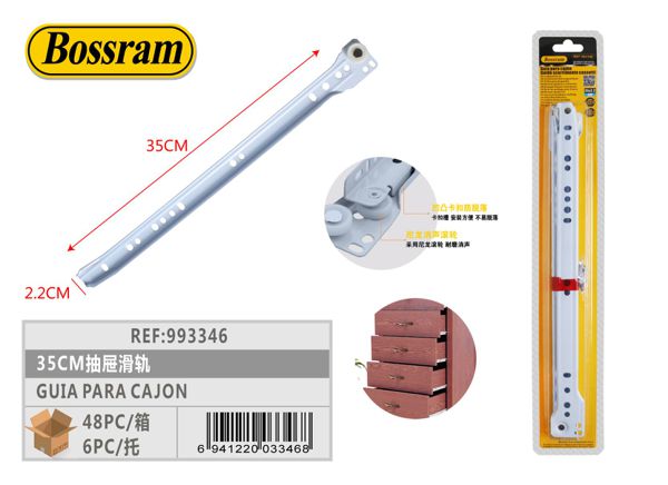 Guía para cajón de 35cm para muebles