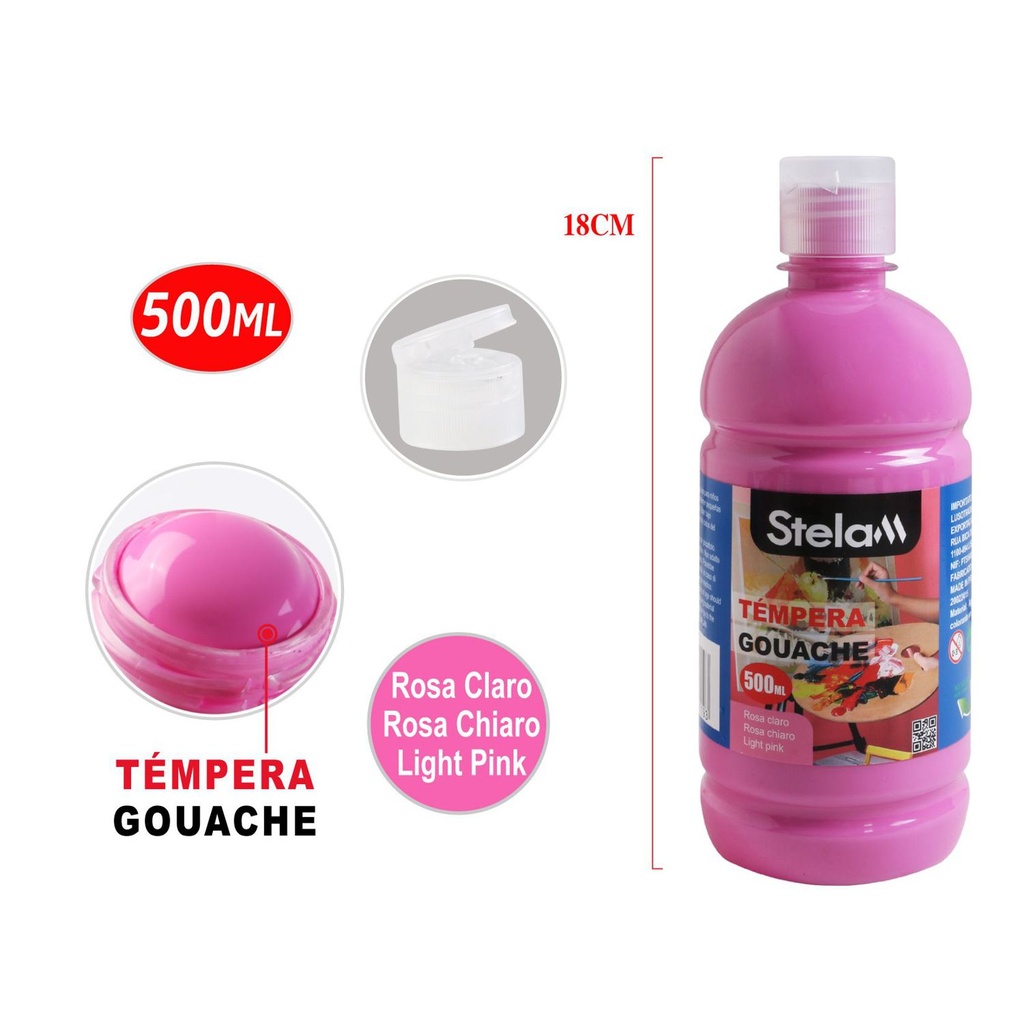 Témpera rosa claro 500ml