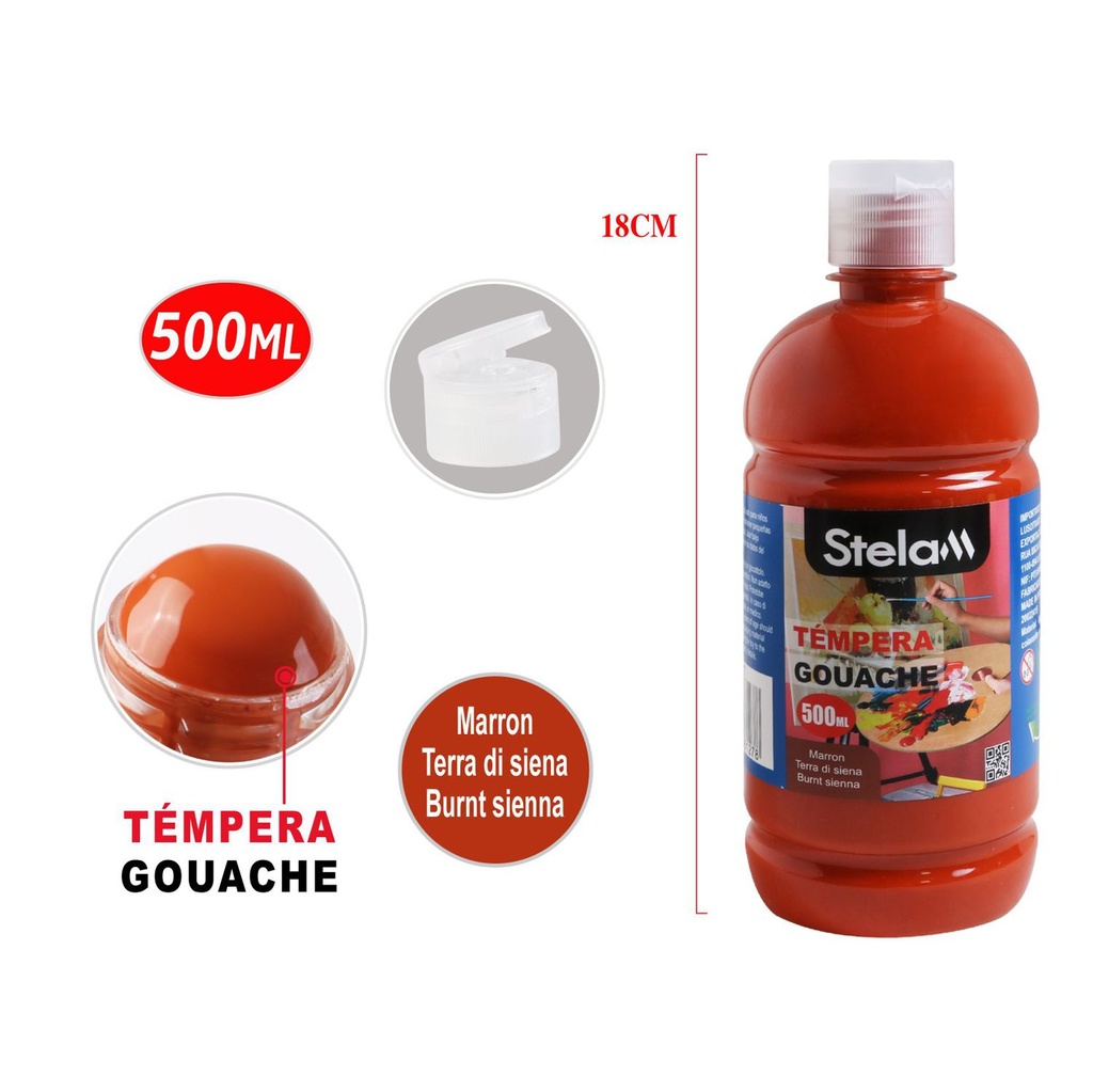 Témpera ocre 500ml para pintura