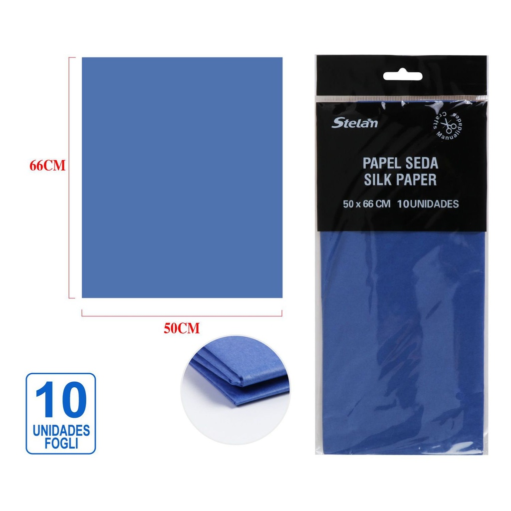 Papel de seda 50.8x66 10u azul oscuro para manualidades