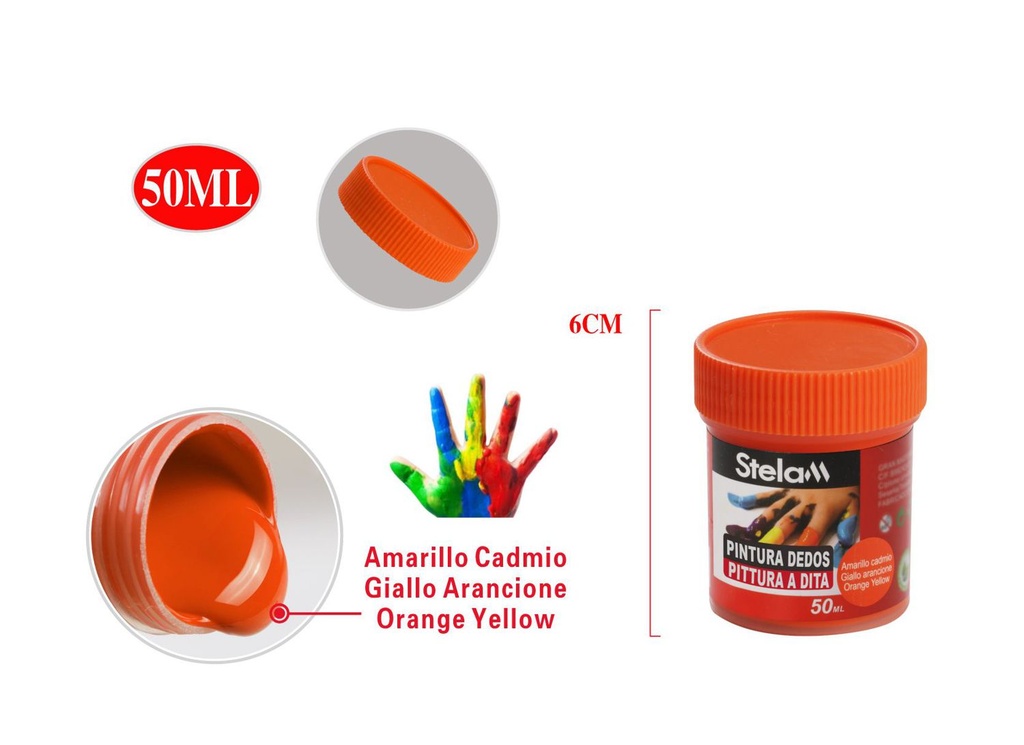 Pintura de dedo 50ml naranja