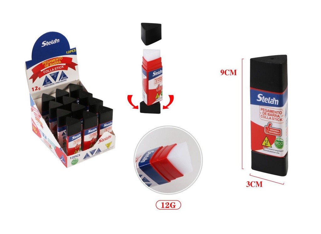 Pegamento de barra sólido 12g para oficina y manualidades