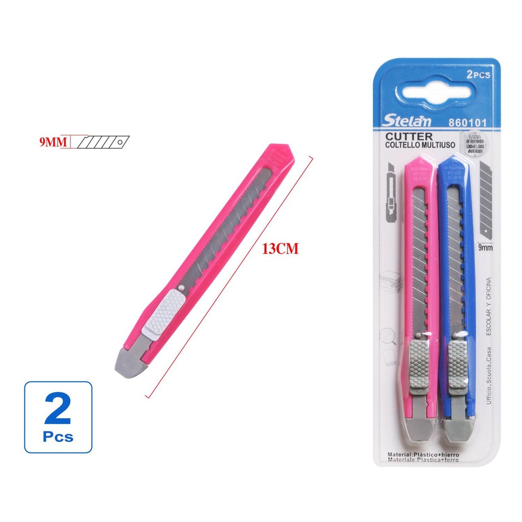 Cutter estudiantil azul 2pcs para manualidades