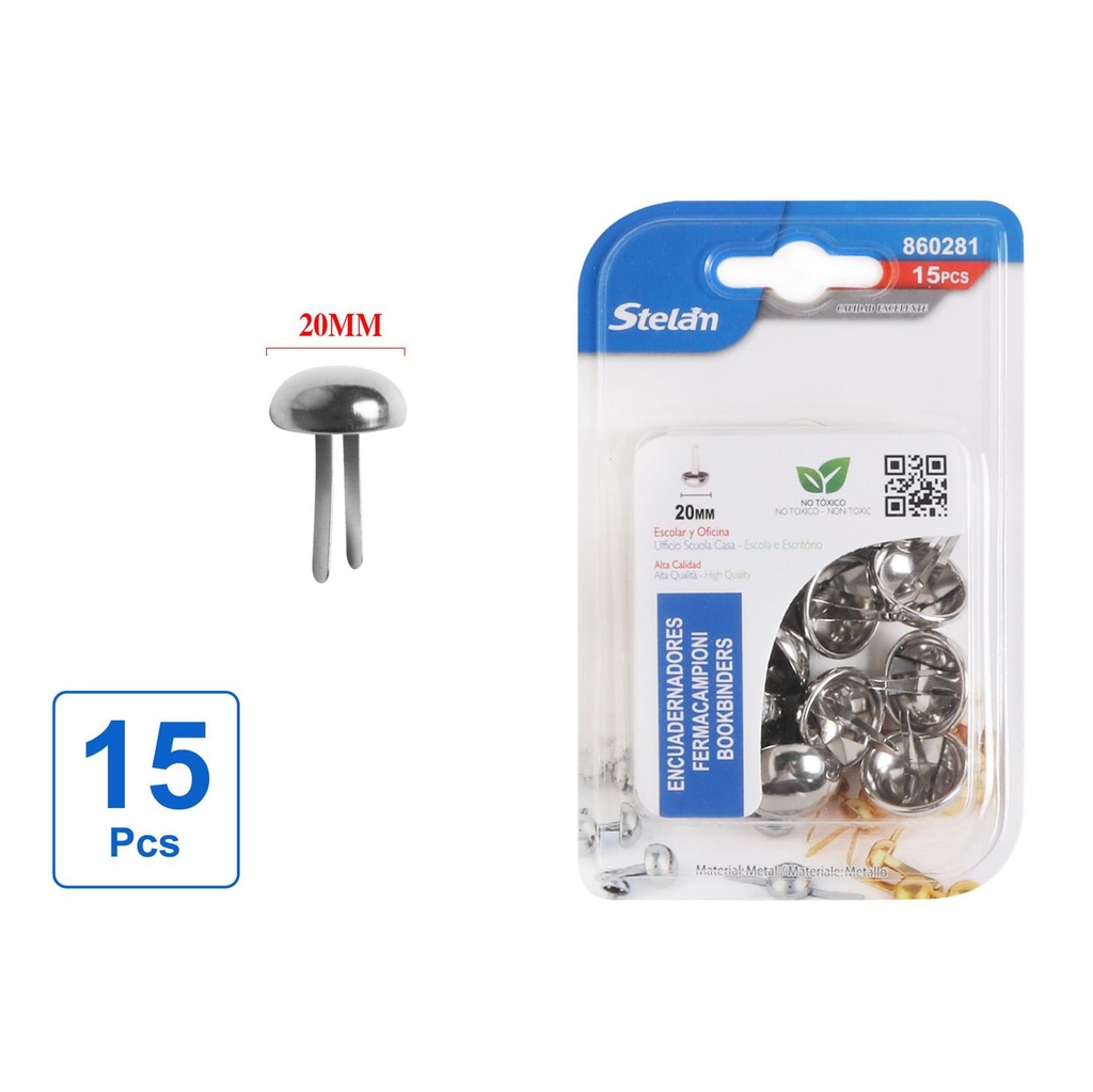 Encuadernadores de 20mm cabeza de hongo 15pcs