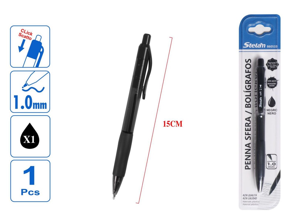 Bolígrafos de tinta aceite negra 1.0mm para escritura