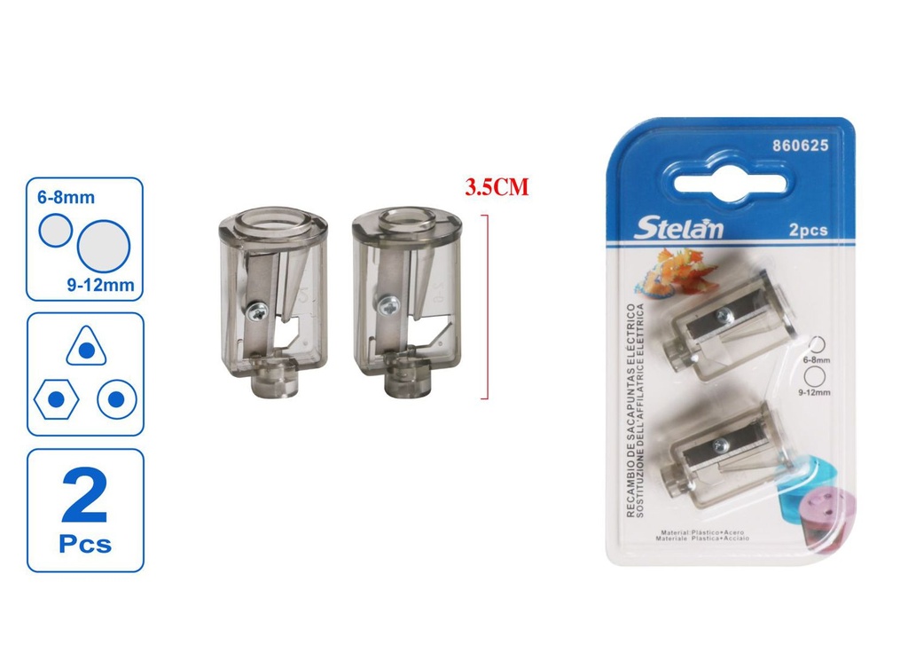 Recambio para sacapuntas eléctrico 2pcs para oficina