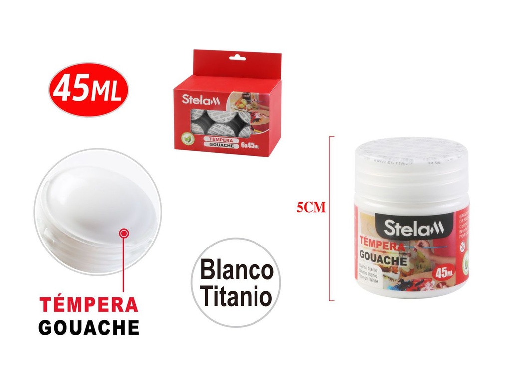 Témpera blanca 45ml para pintura artística