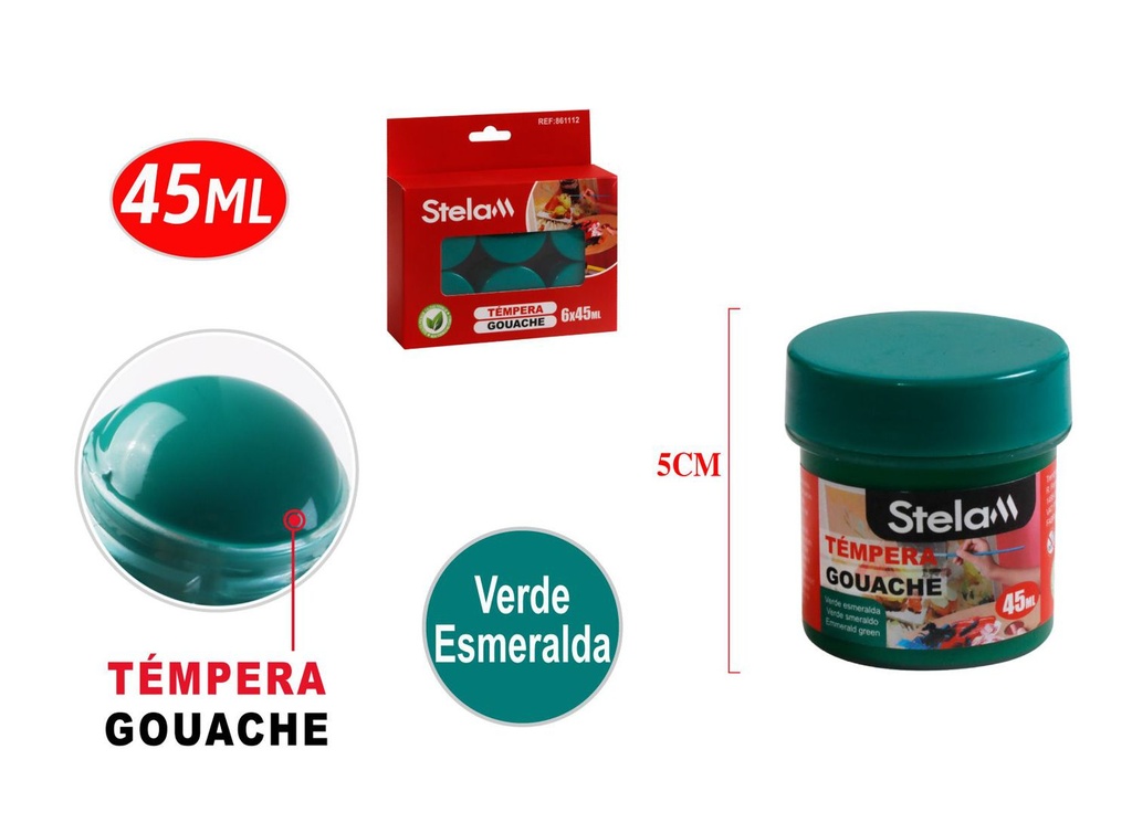 Tempéra verde 45ml para pintura artística