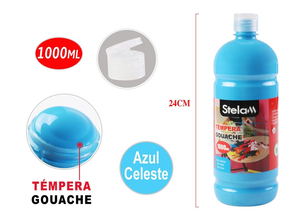 Témpera azul celeste 1000ml