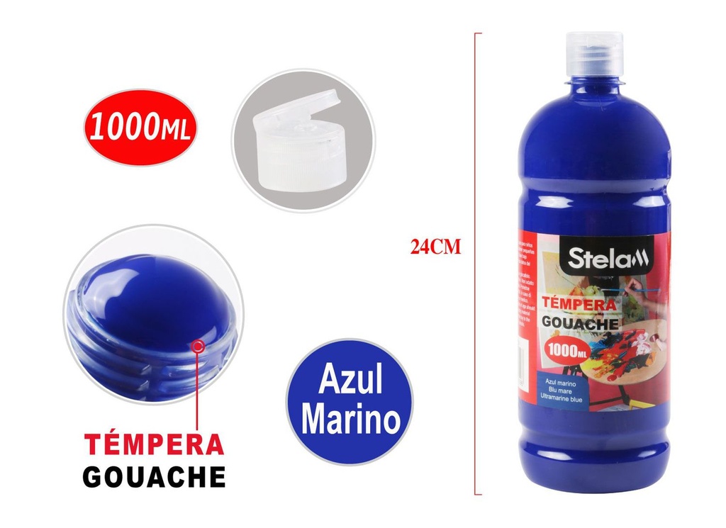 Témpera azul ultramar 1000ml para pintura y manualidades