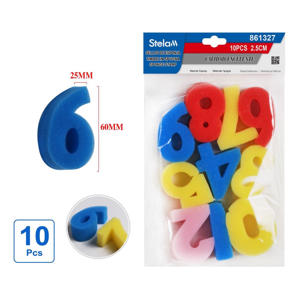 Set de sellos de esponja 10pcs 2.5cm para manualidades