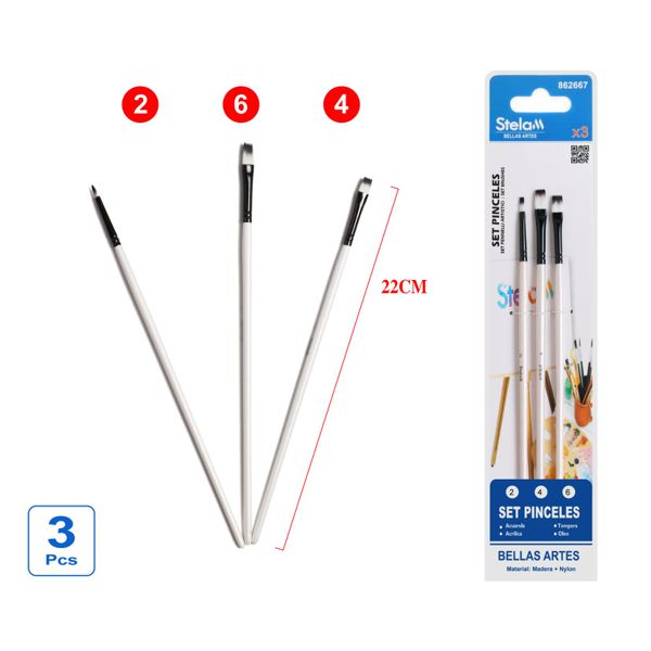 Set de pinceles perlados 3pcs para pintura artística