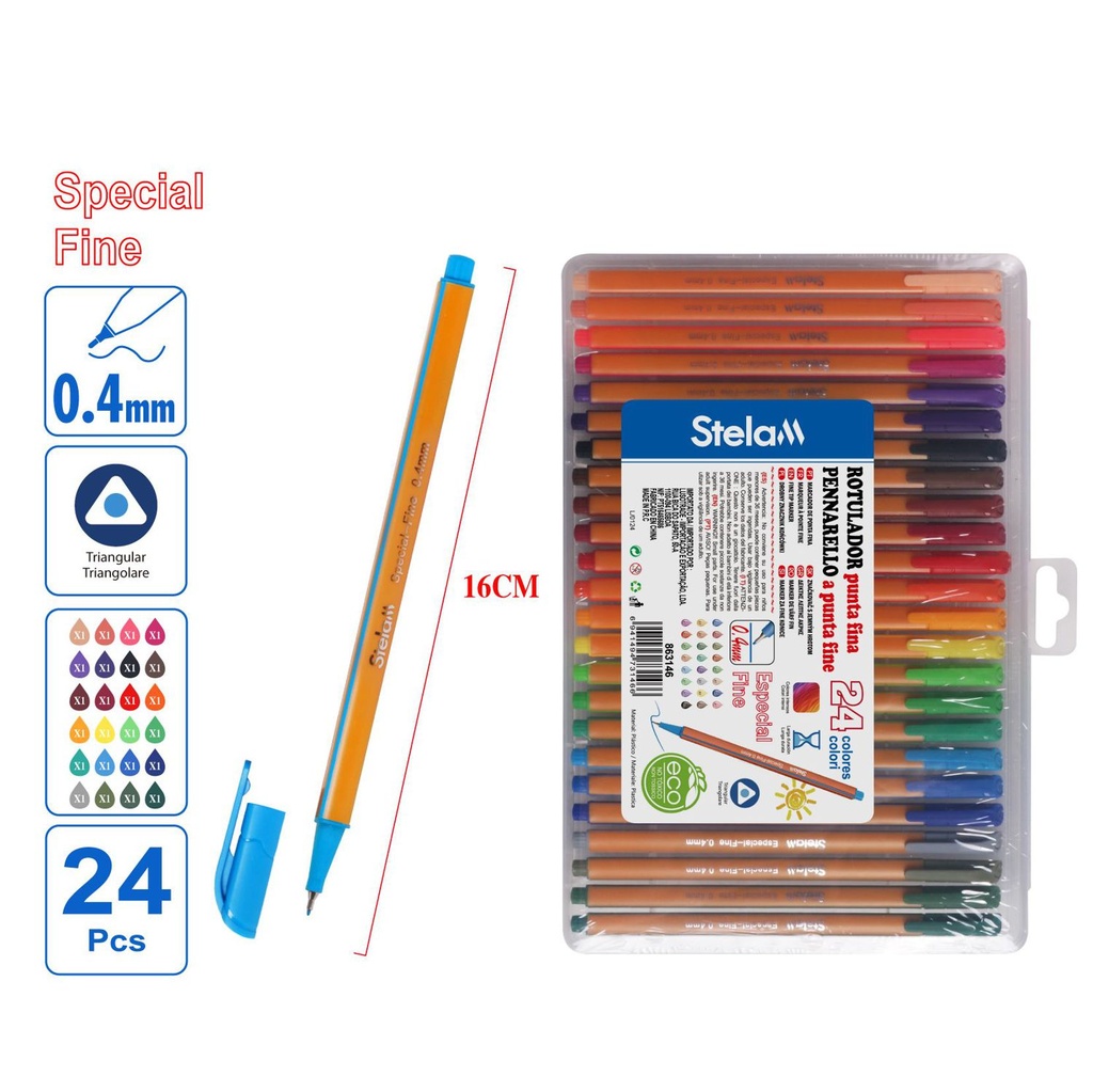 Rotulador de punta fina 0.4mm 24pc para escritura y dibujo