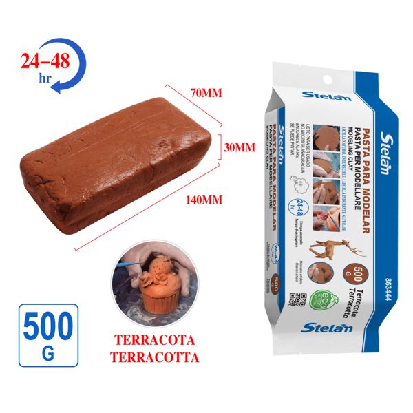 Pasta para modelar terracota 500g