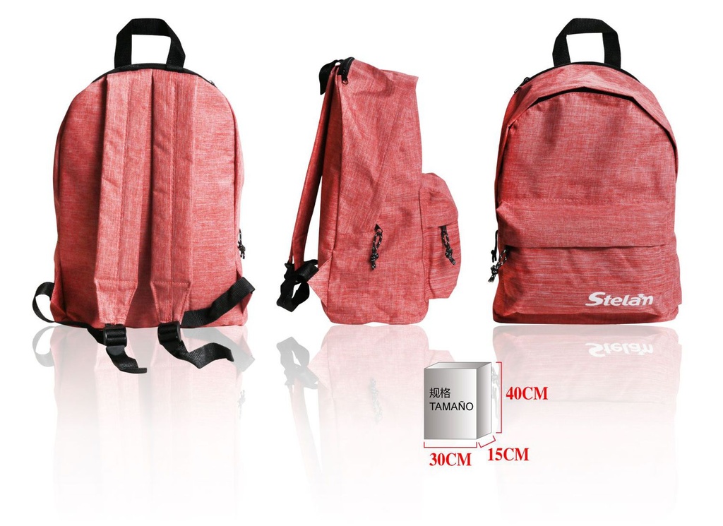 Mochila roja para escuela y uso diario