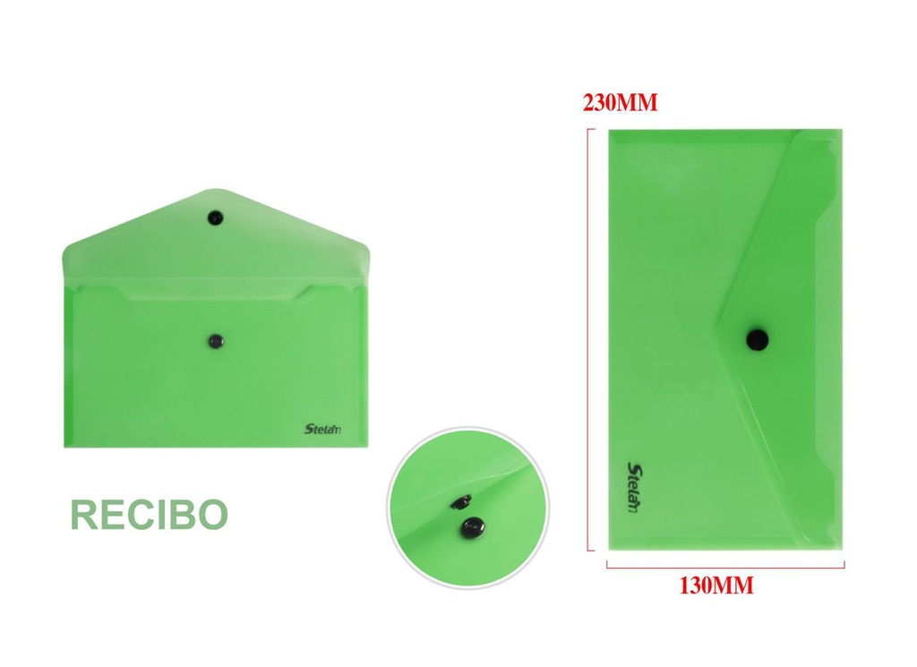 Carpeta con botón transparente para documentos y organización