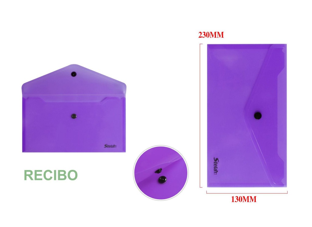 Carpeta con botón transparente espejo para documentos