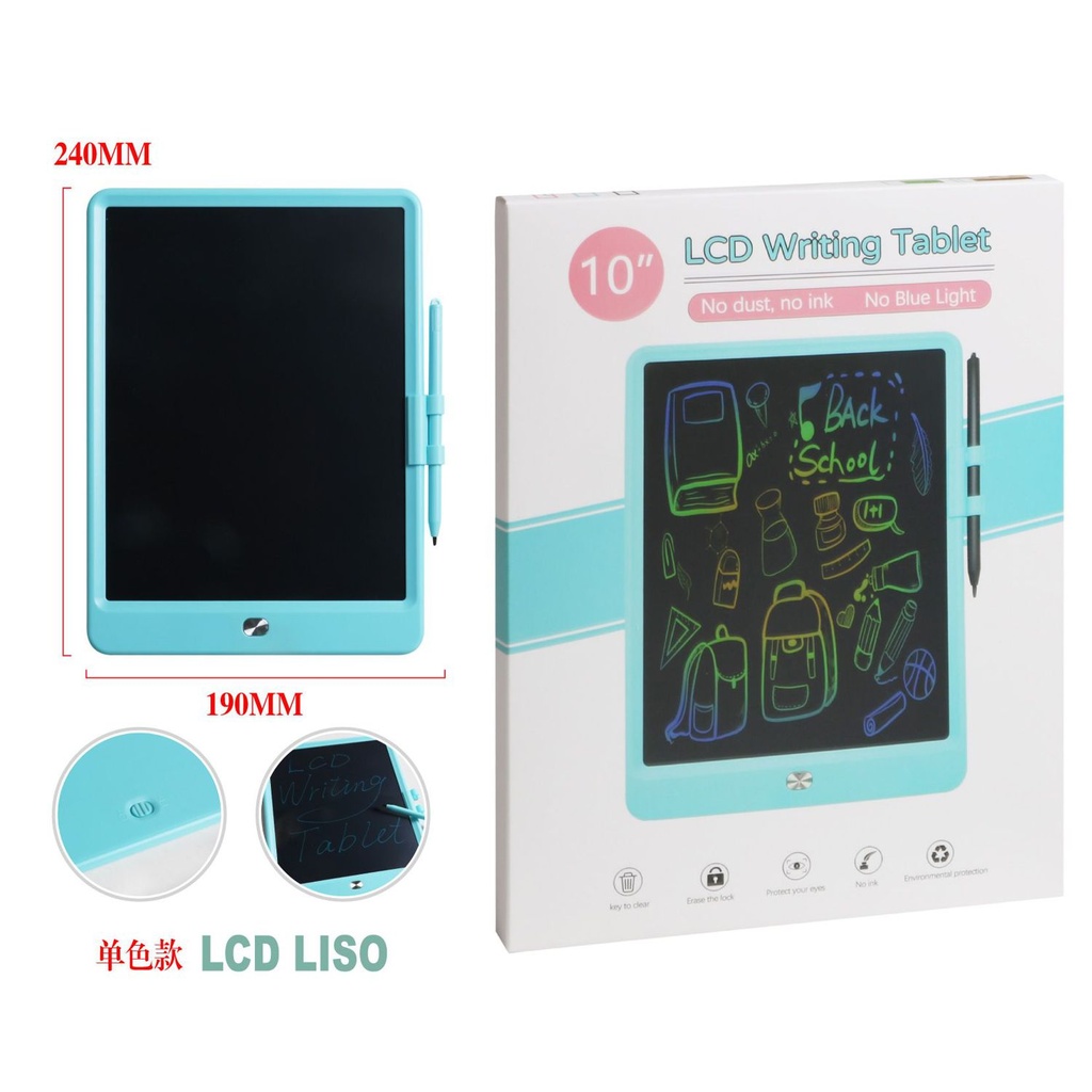 Tableta de escritura y dibujo LCD 10 pulgadas azul