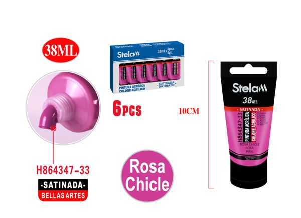 Pintura acrílica rosa 38ml para manualidades