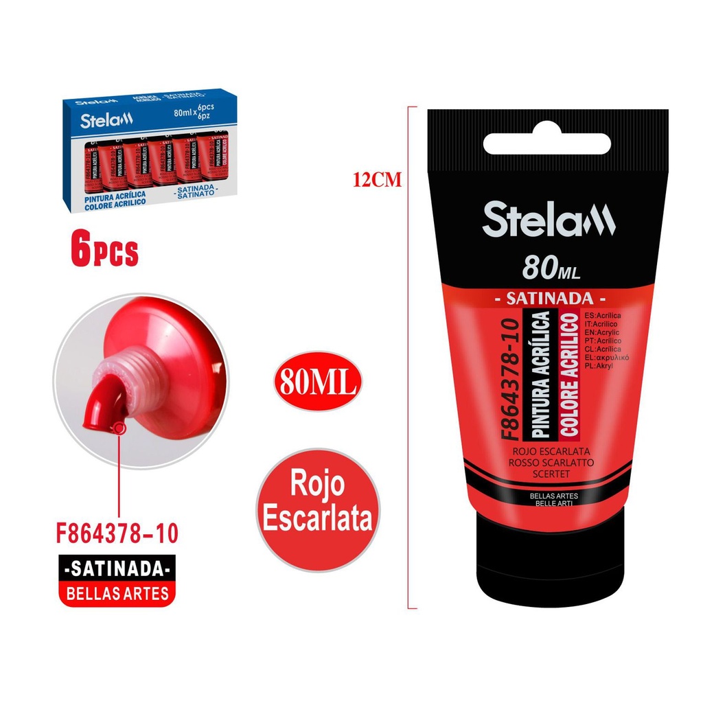 Pintura acrílica roja 80ml