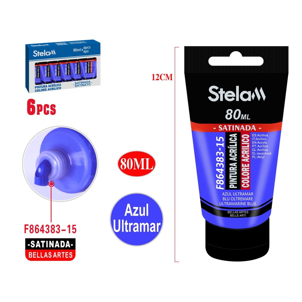 Pintura acrílica 80ml azul marino para artistas