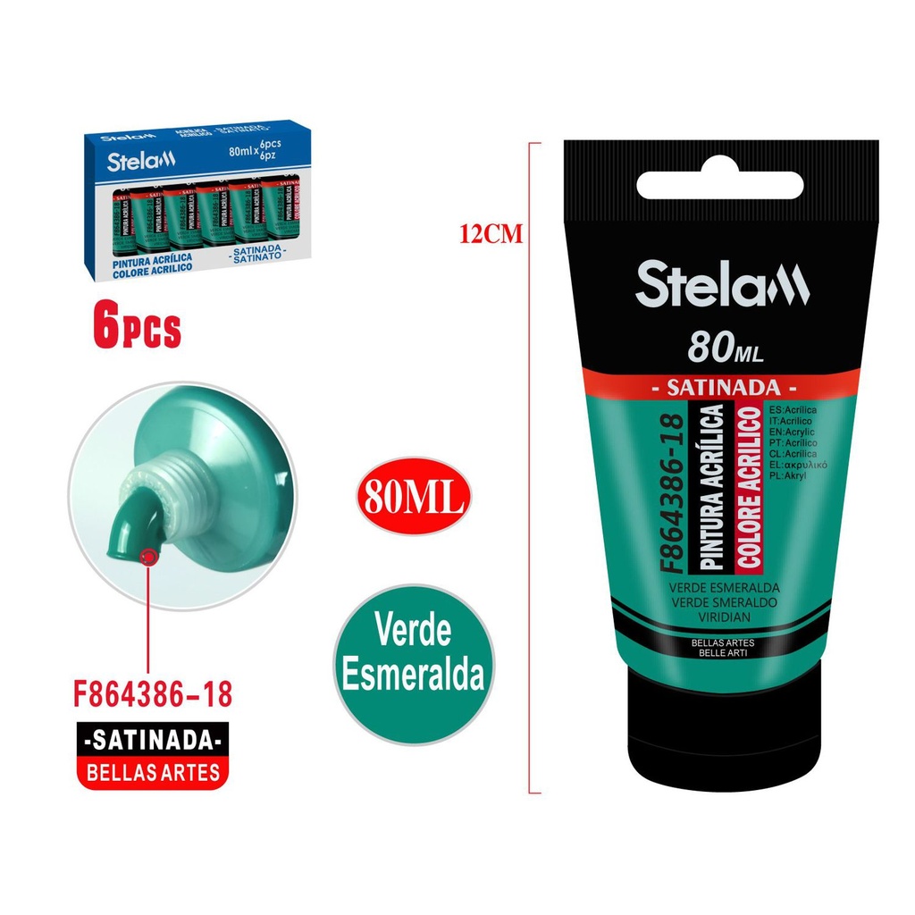 Pintura acrílica verde esmeralda 80ml