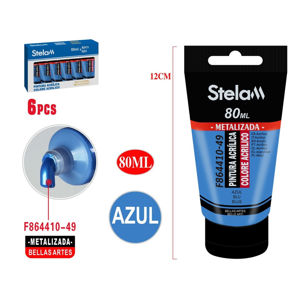 Pintura acrílica metalizada azul 80ml