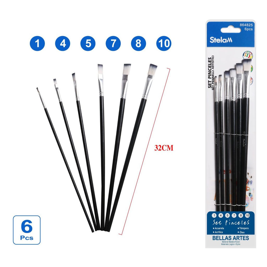 Set de pinceles para pintar 6pcs para arte