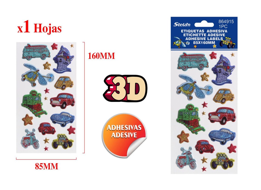 Adhesivos 3D burbuja