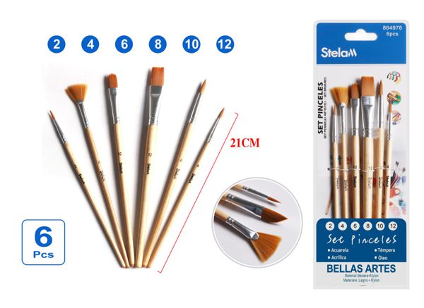 Set de pinceles para pintura 6pcs