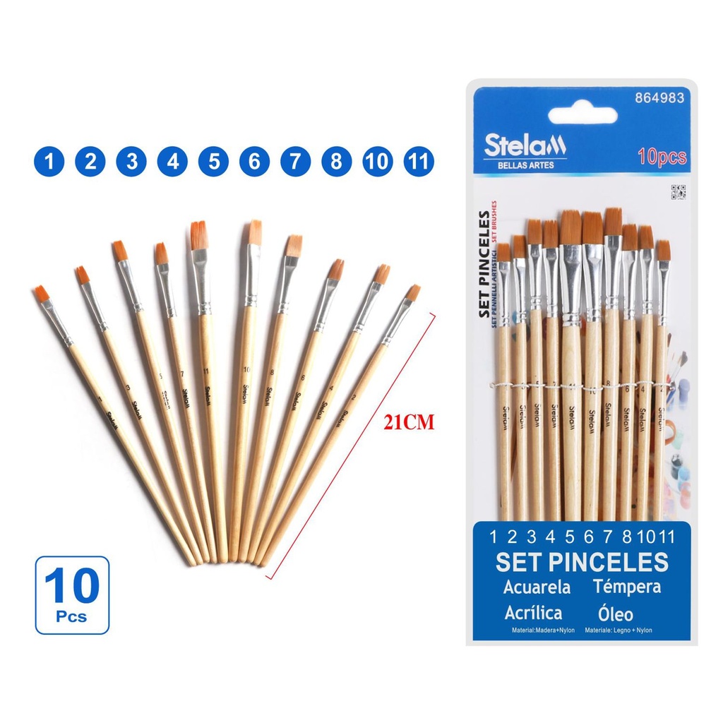 Set de pinceles 10pcs para pintura