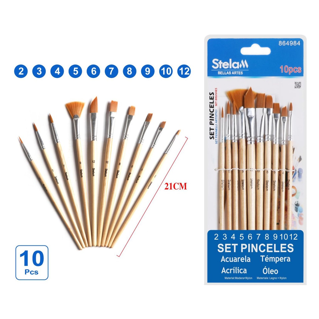 Set de pinceles 10 unidades para pintura