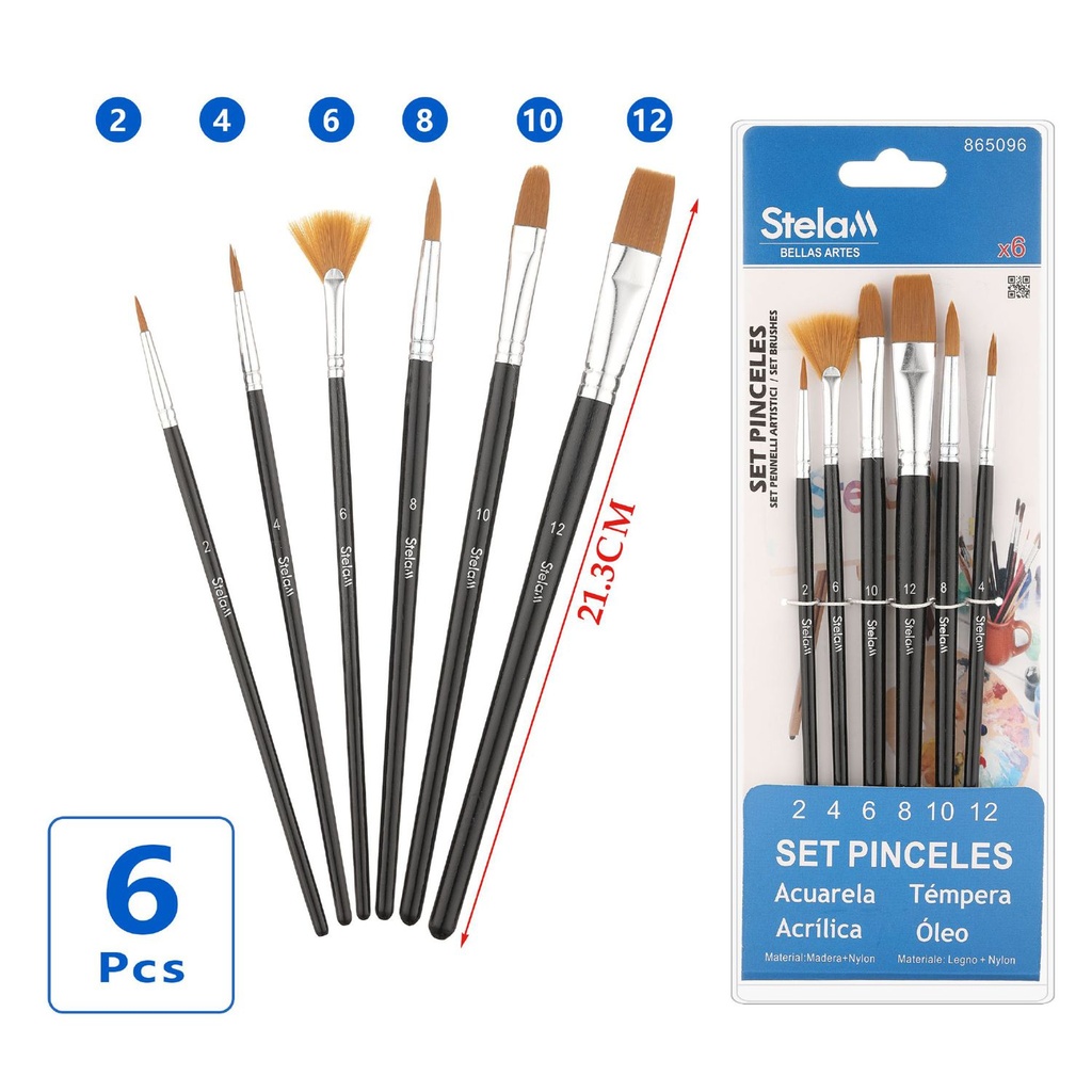 Set de pinceles para pintura 6pcs para arte