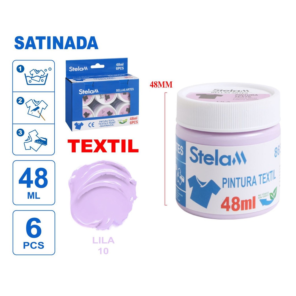 Pintura textil lila 48ml para manualidades y arte