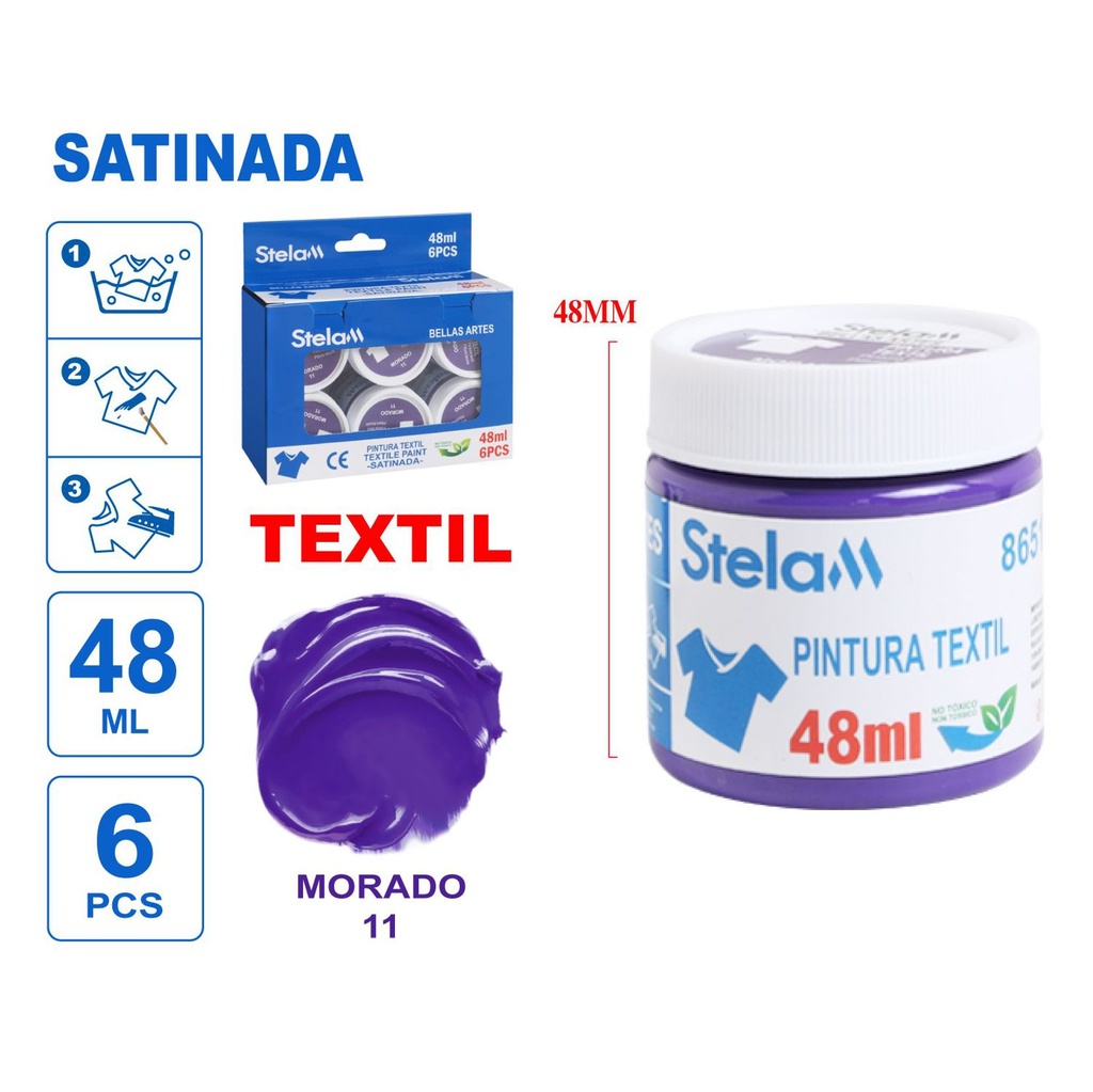 Pintura textil morado 48ml para telas y textiles