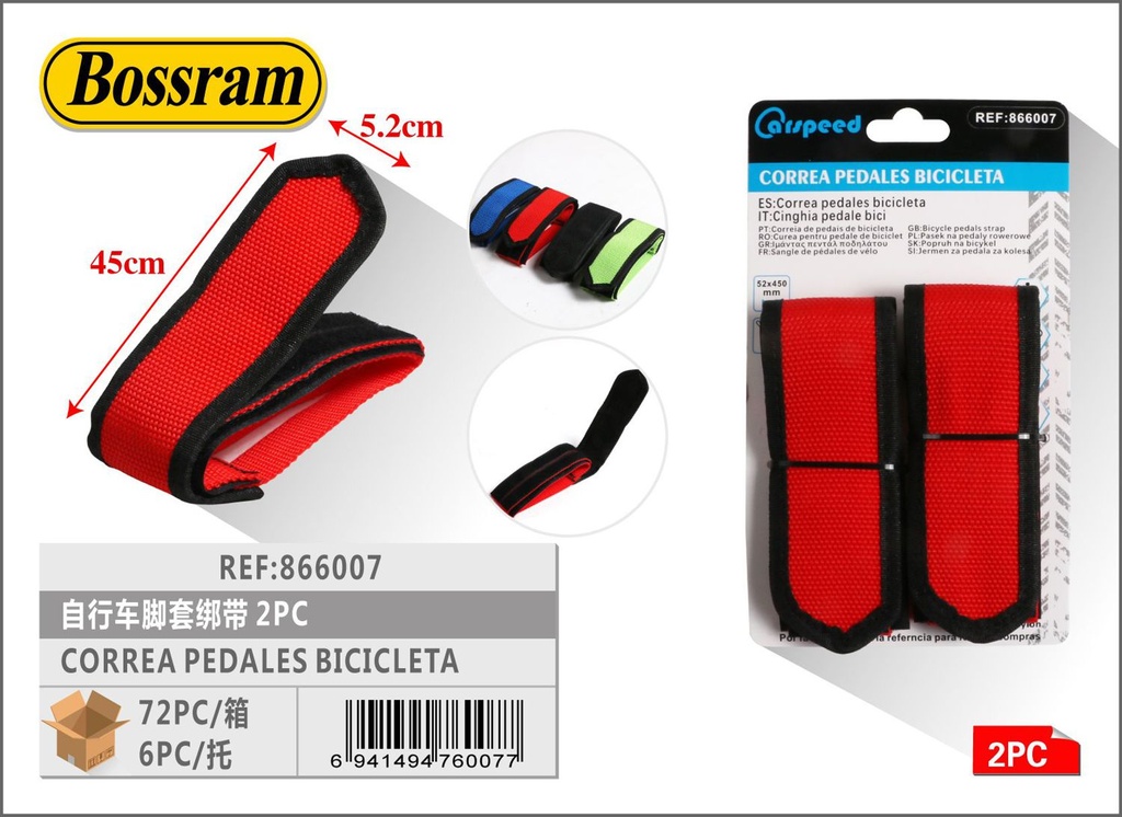 Correa para pedales de bicicleta 45cmx5.2cm 2pcs para ciclismo