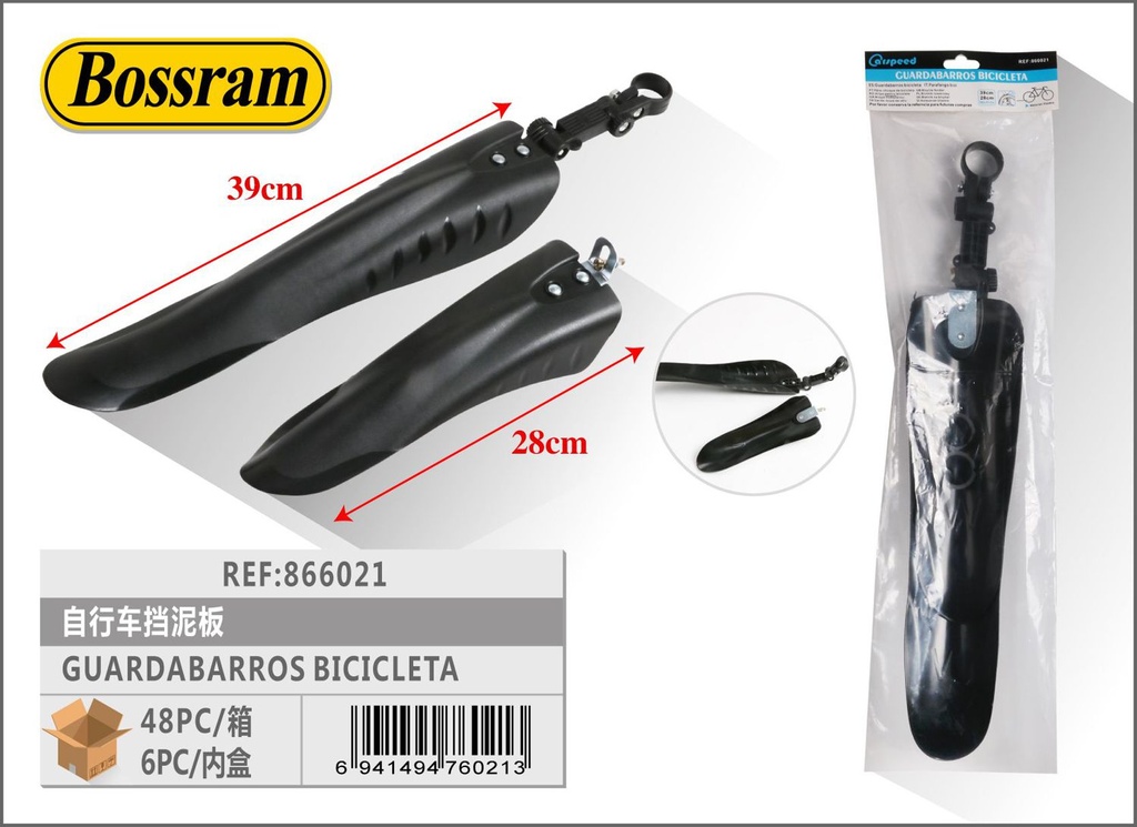 Guardabarros para bicicleta para protección contra salpicaduras