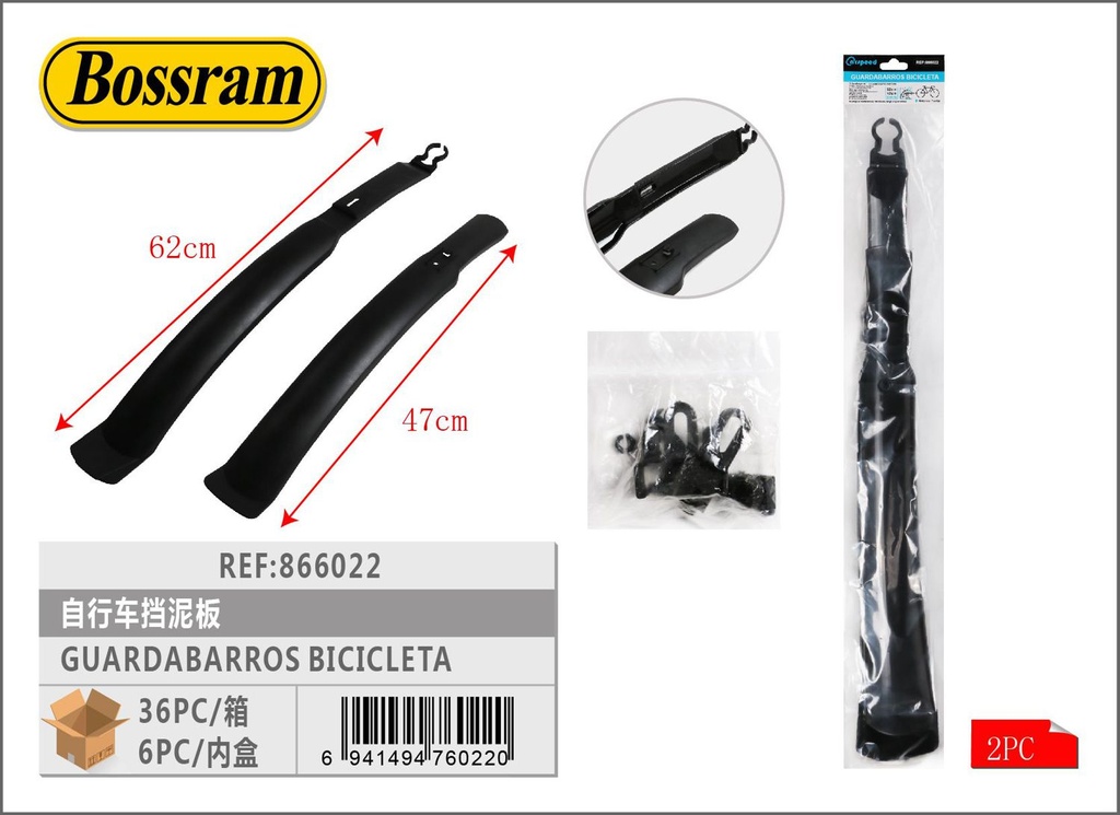 Guardabarros para bicicleta para protección y mantenimiento