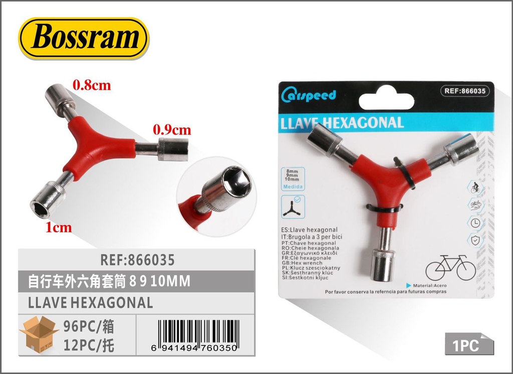 LLave hexagonal 8, 9, 10mm para bicicleta