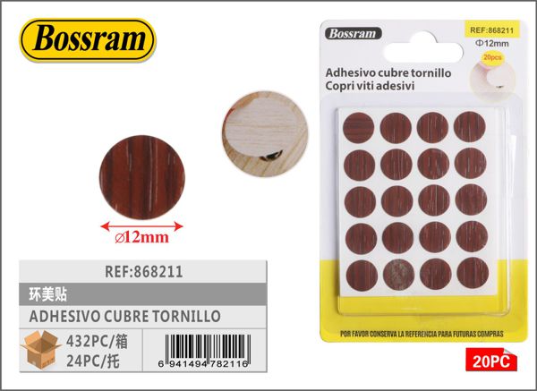 Adhesivo cubre tornillo redondo para muebles