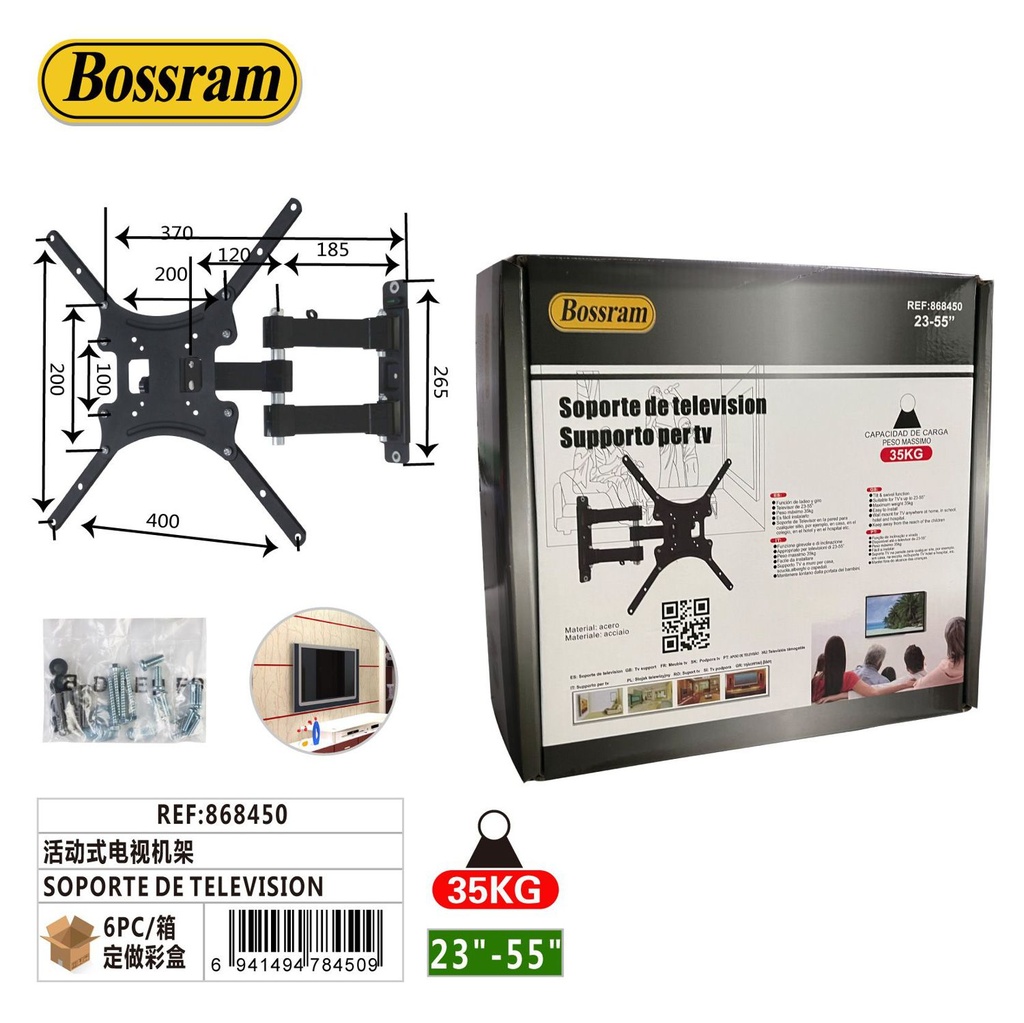 Soporte de televisión ajustable para pantallas