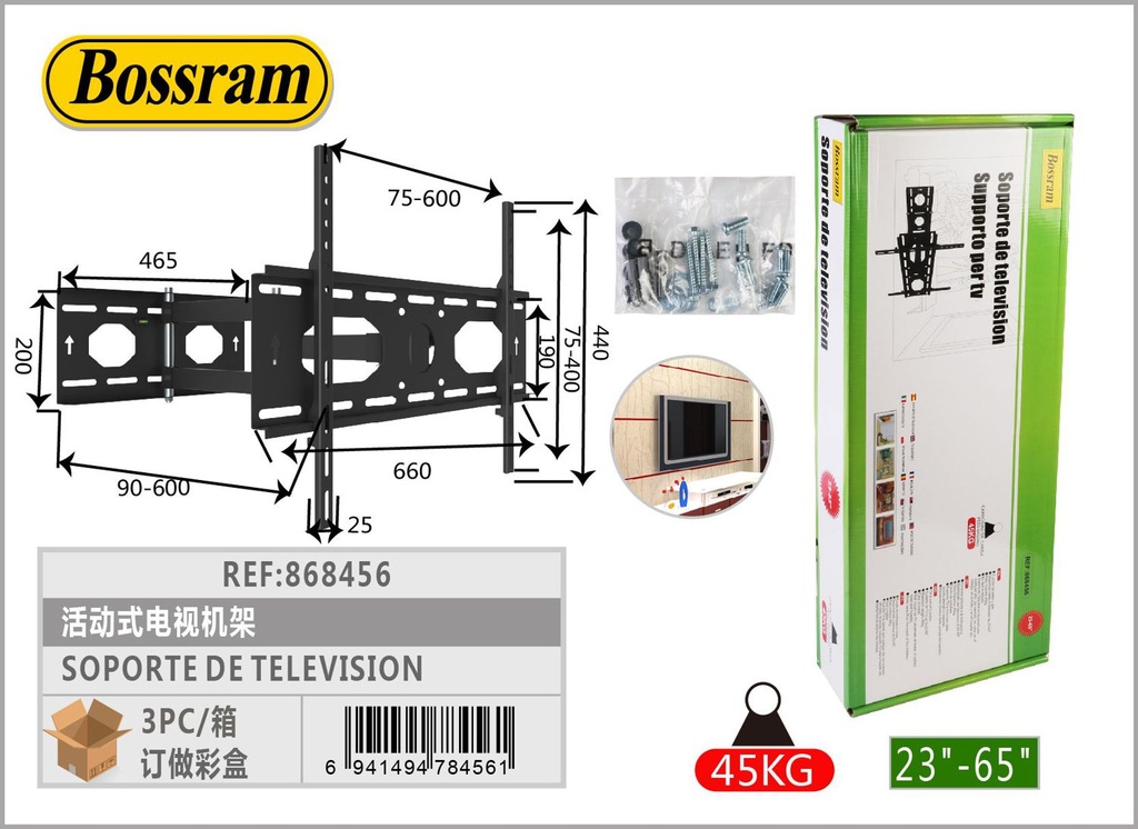 Soporte de televisión ajustable