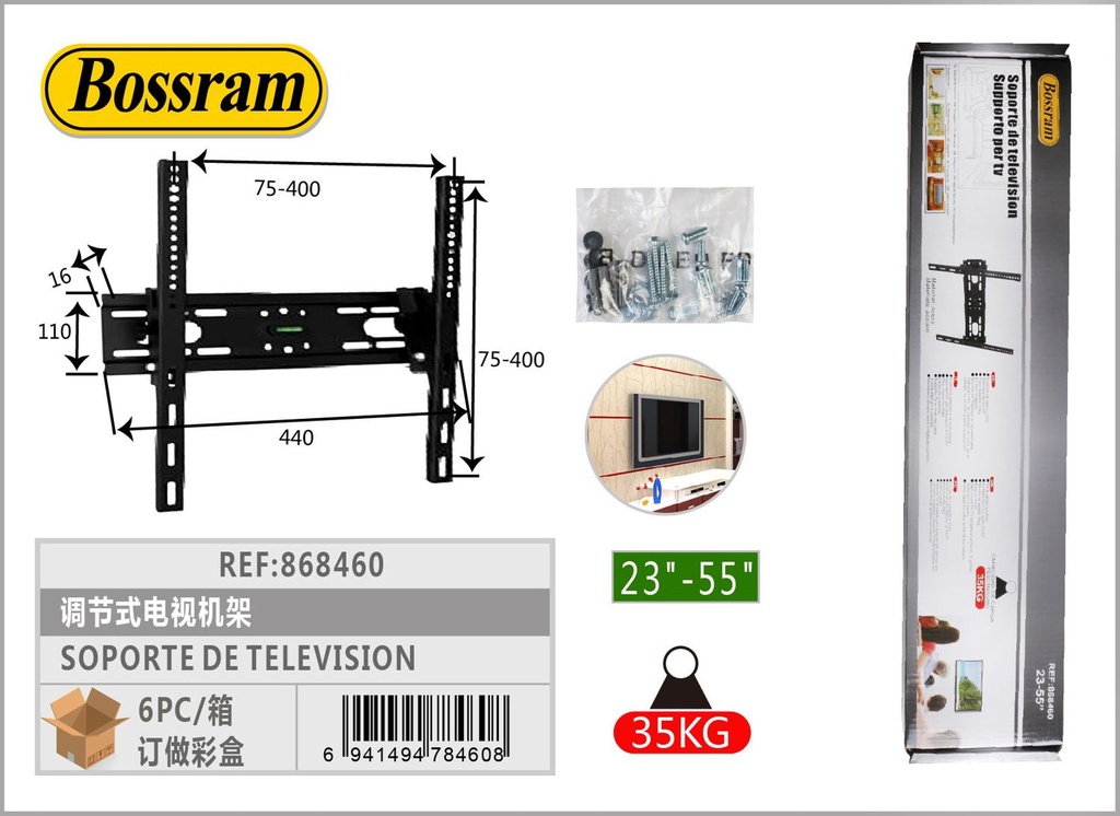 Soporte de televisión ajustable 23-55″