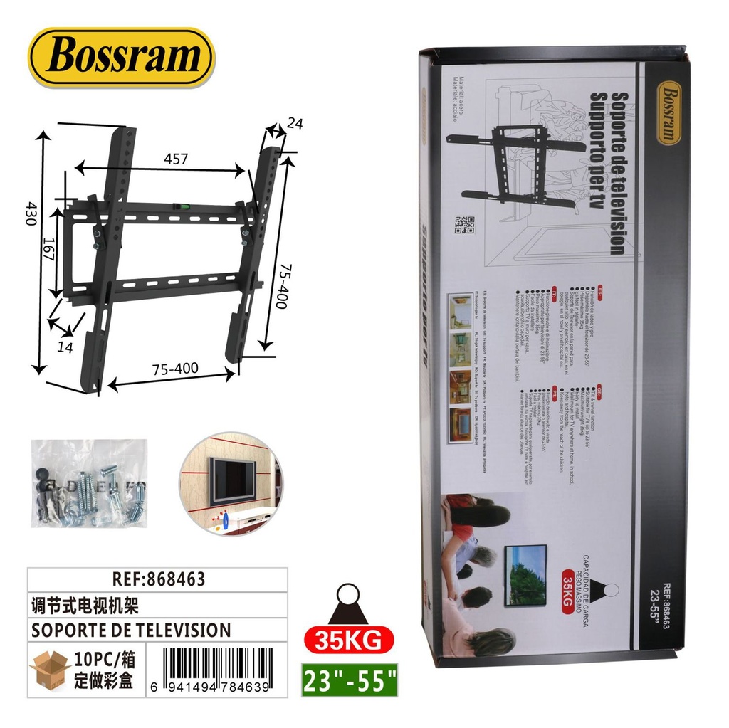 Soporte de televisión ajustable 23-55"