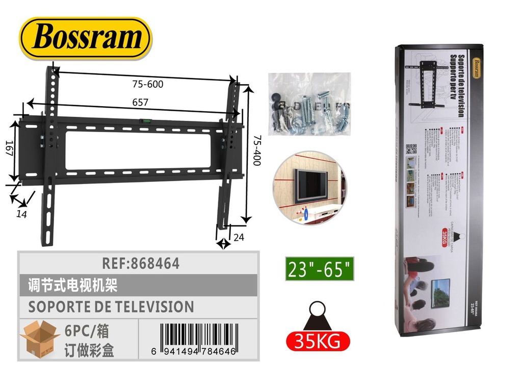 Soporte de televisión ajustable 23-65 pulgadas