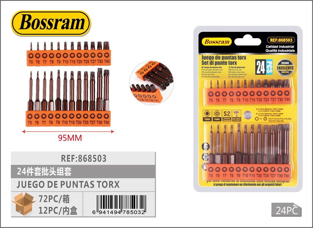 Juego de puntas torx 24 piezas, herramientas